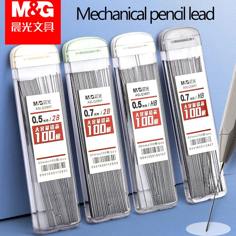M&G Bleistiftminen 2B/HB 0,5mm 0,7mm Graphit-Nachfüllungen für Druckbleistifte Kunststoff-Ersatzminen