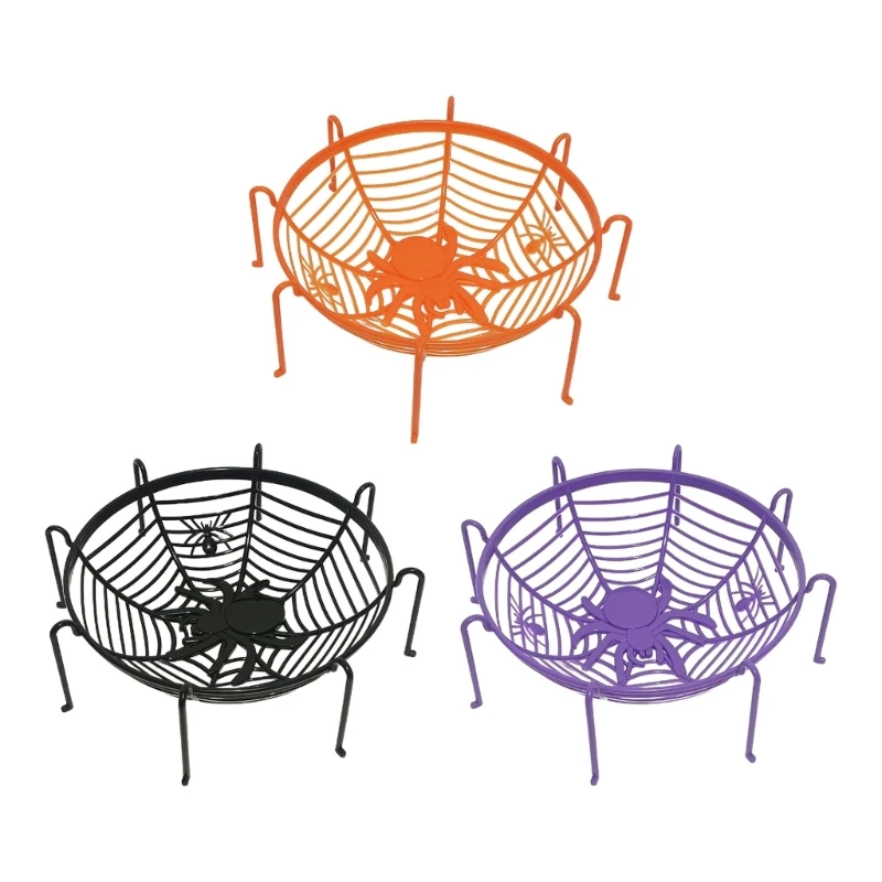 Spooky Spiders Web Basket Bowls Halloween Cobweb Fruit Holder for Office Home Cobweb Fruit Holder Baskets