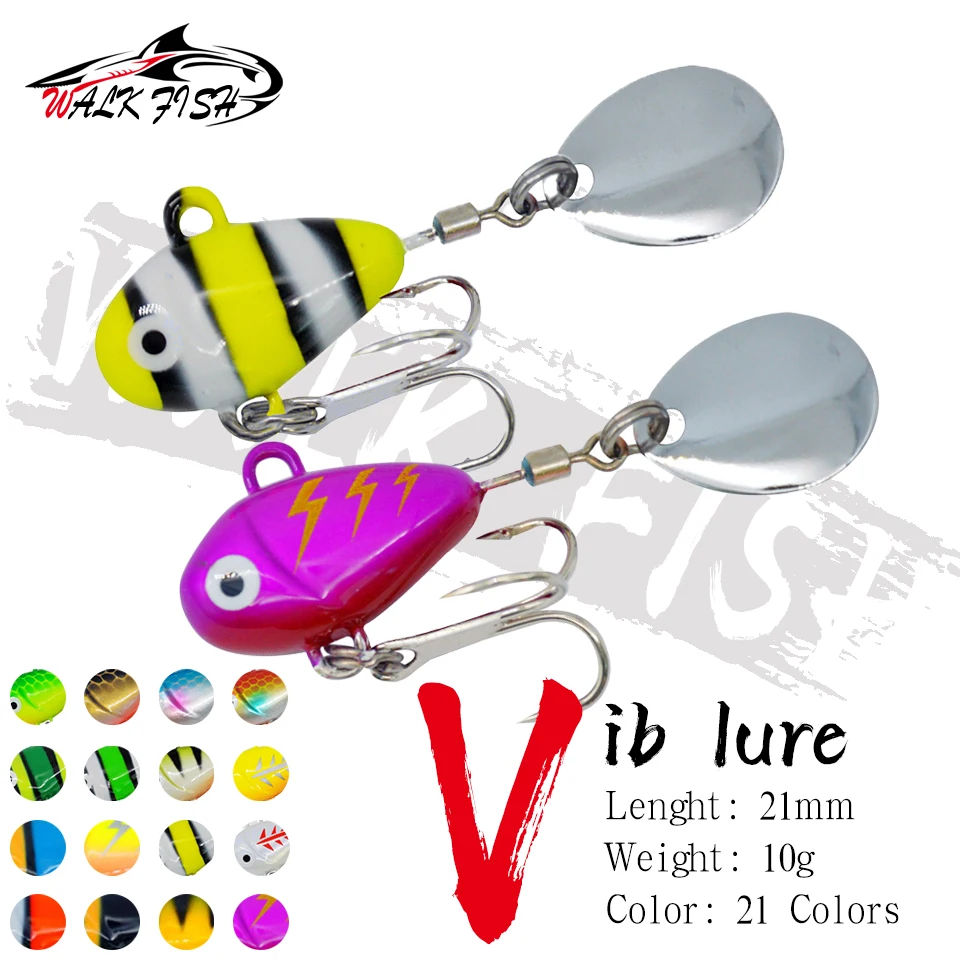 WALK FISH 1PCS 10g 2,1 cm Verbund Pailletten Sounders Micro-partikel Rotierenden Künstliche Köder Falsche Köder harte Köder Neue Metall