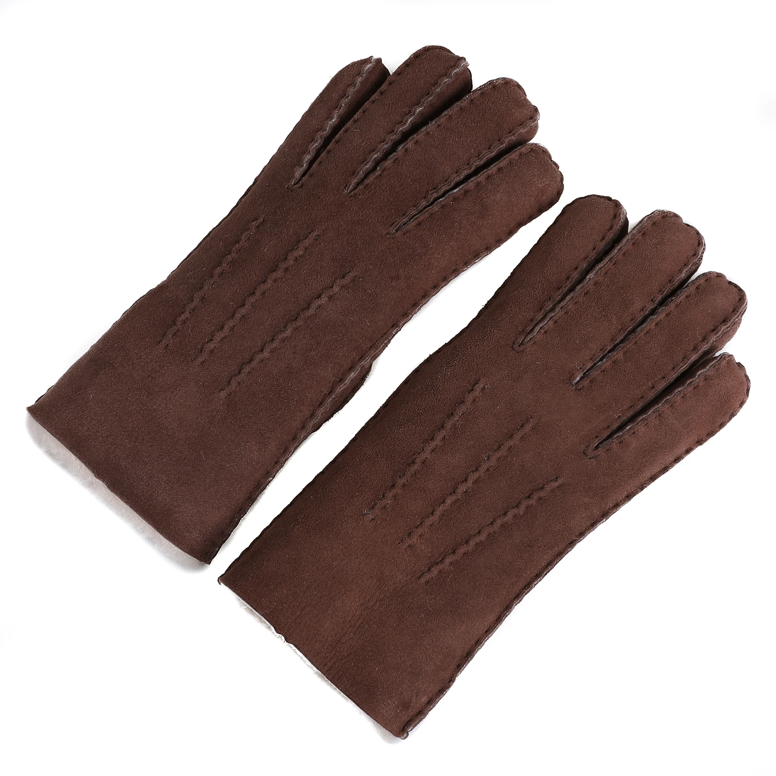BOONJOVIA Unisex Winter Genuine Shearling Wool Gloves Cold Weather Leather Glove Handmade Thick Soft Warm