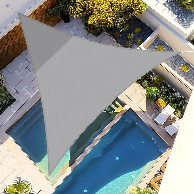 Vela de Sombra Triangular Multitamaño, Impermeable, para Jardín, Patio, Fiesta, Protección Solar, Toldo para Playa, Camping, Piscina
