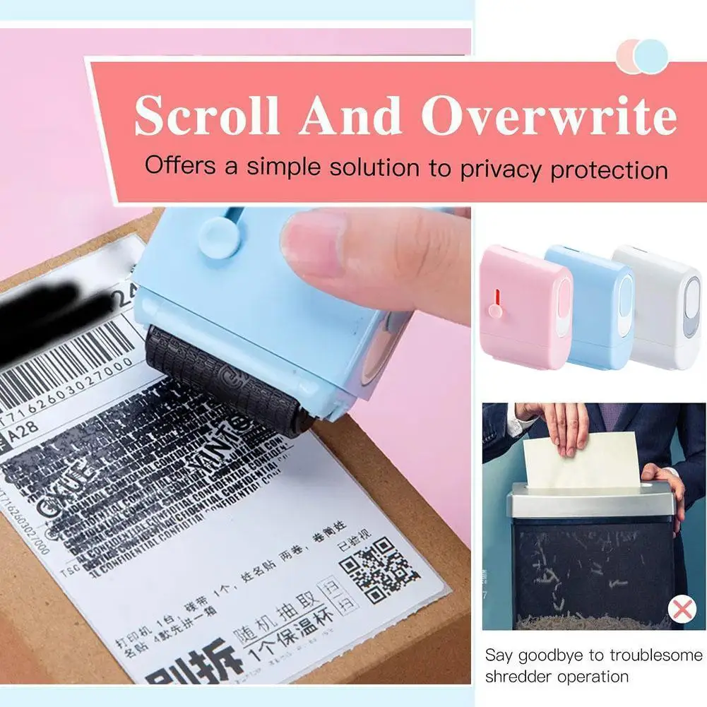 Privacy Seal Stamp Roller Anti-theft Id Data Confidential Information Smear Seal Identity Address Data Guard Blo W4h7