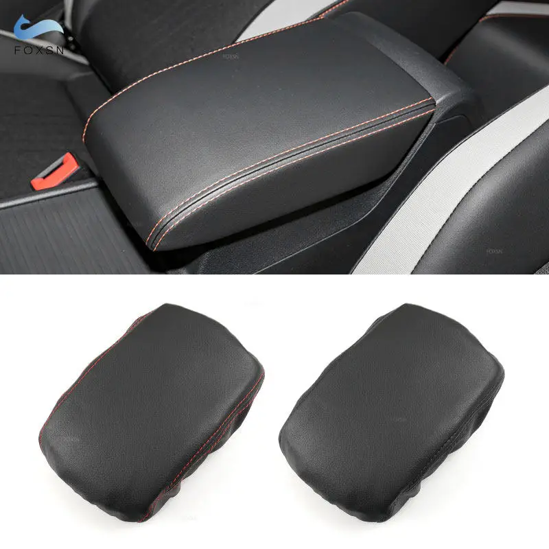 For VW Golf 8 MK8 VIII 2020 2021 Car Styling Center Console Lid Armrest Box Cover Black Microfiber Leather Trim Accessories