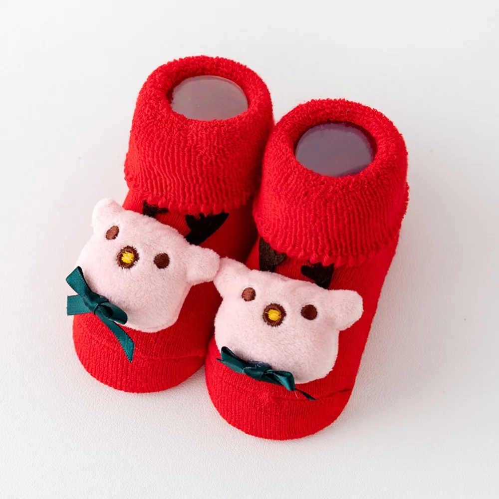 

Детские носки с рождественскими элементами, мягкие зимние теплые нескользящие носки-тапочки для малышей, подарок на Новый год, детские чулочно-носочные изделия из кораллового флиса