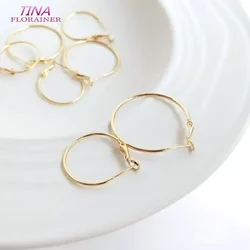 6PCS 20MM 30MM 35MM 40MM 14K Gold Color Plated Brass Loop Earring Hoop High Quality Diy Jewelry Findings Accessories