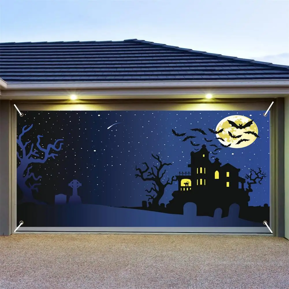 

Blood Handprint Garage Sticker Size Holiday Spooky Halloween Party Backdrop Create with Easy-to-hang Fabric Tapestry for Garage