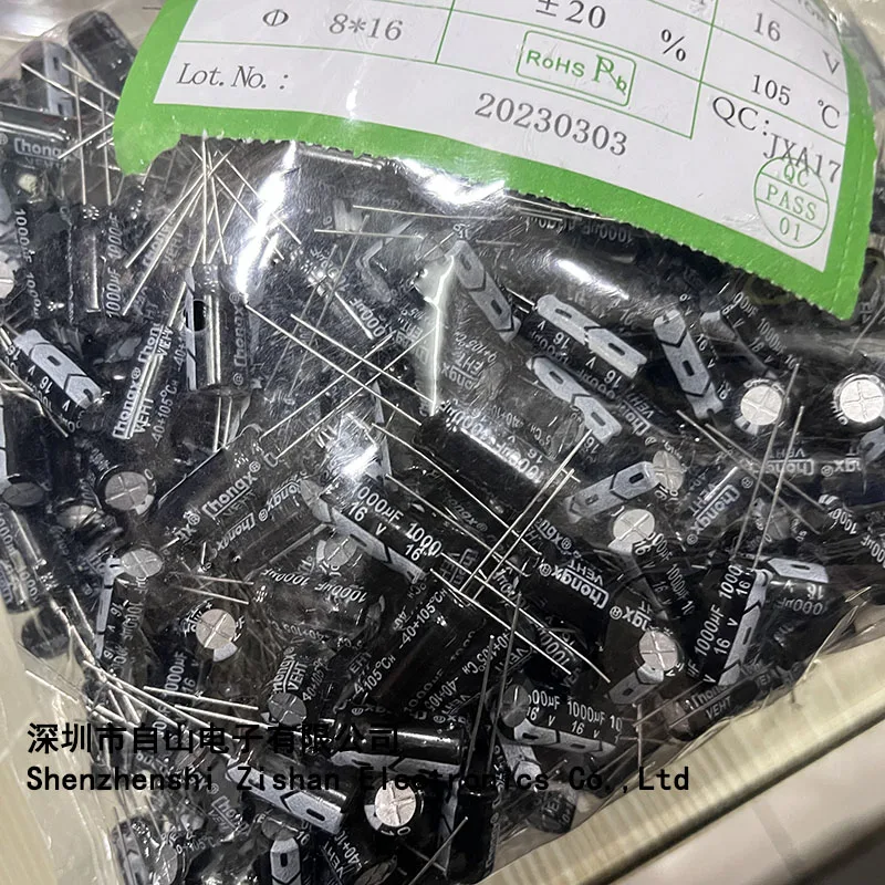 Electrolytic capacitor 1000uf 16v 10pcs/lot ±20% 16V SIze:8MM*16MM