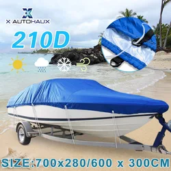 210D FabricTrailerable Boot Abdeckung 14-16/16-18/17-19/20-22FT Wasserdicht Angeln Ski Schnellboot Anti-Uv Leinwand Für boot Abdeckung Zelt
