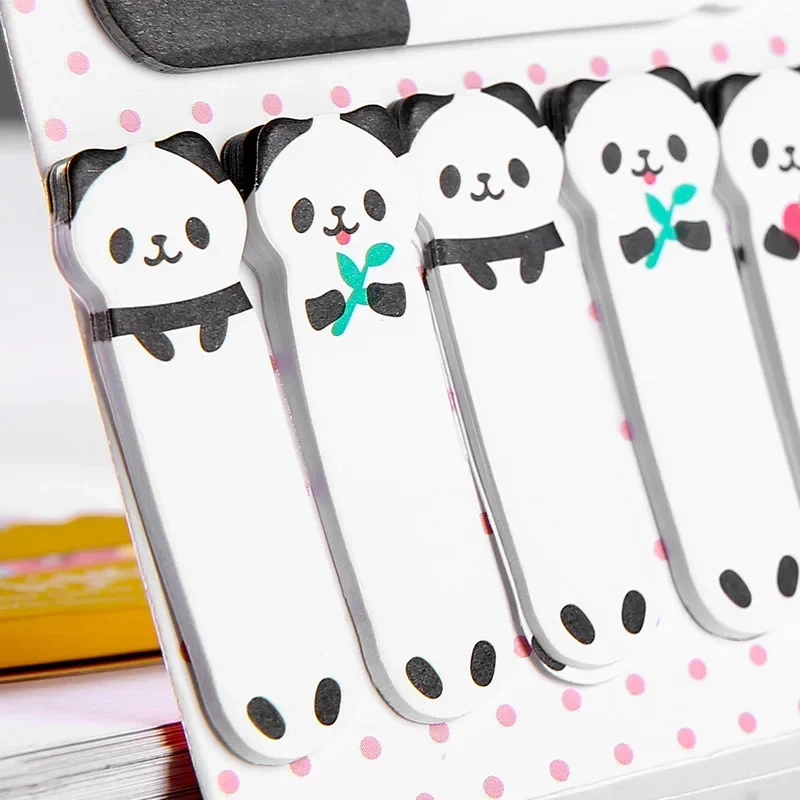 Kawaii Panda Cat Stickers Cartoon Sticky Notes Memo Bookmark for Student Office School Decoration Cute Stationery Writing Pads