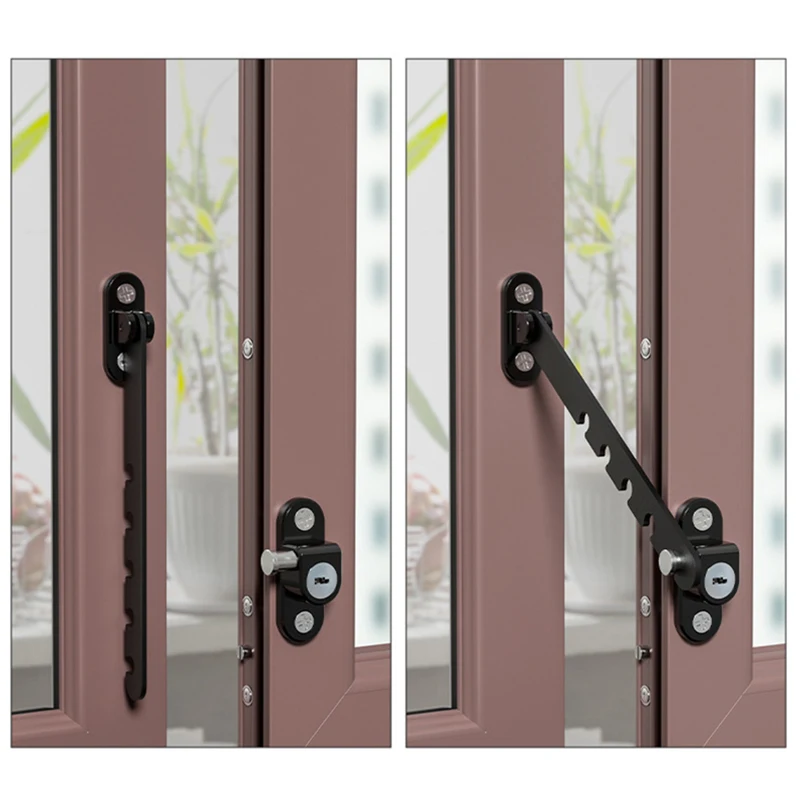 New Window Locks for Baby Security-Protection Window Limiter Holder Adjustable Child Safety Lock Anti-Fall Bracket Lock