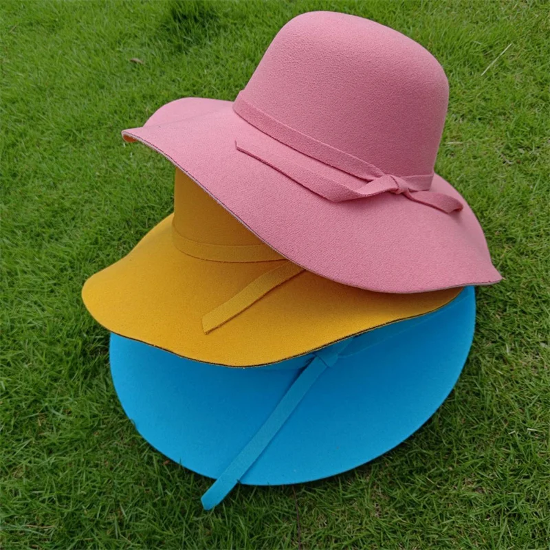 2023 Fedoras Hats for Women Solid Color Imitation Woolen Jazz Cap Elegant British Wide Brim Ladies Caps Bowler Hats Fedora