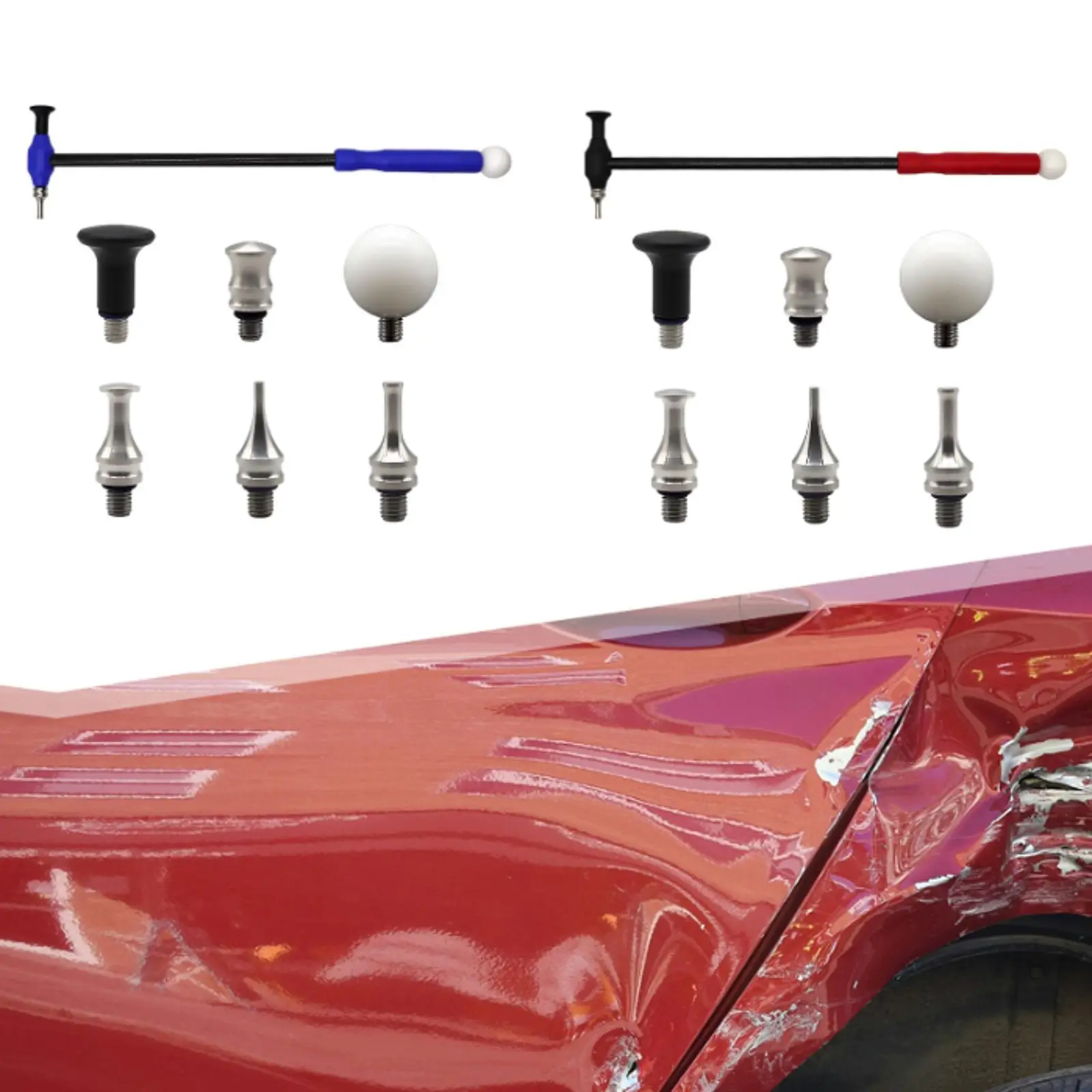 

Paintless Dent Repair Tools Kit Tap Down Kit DIY Fix Portable Repairing Sturdy