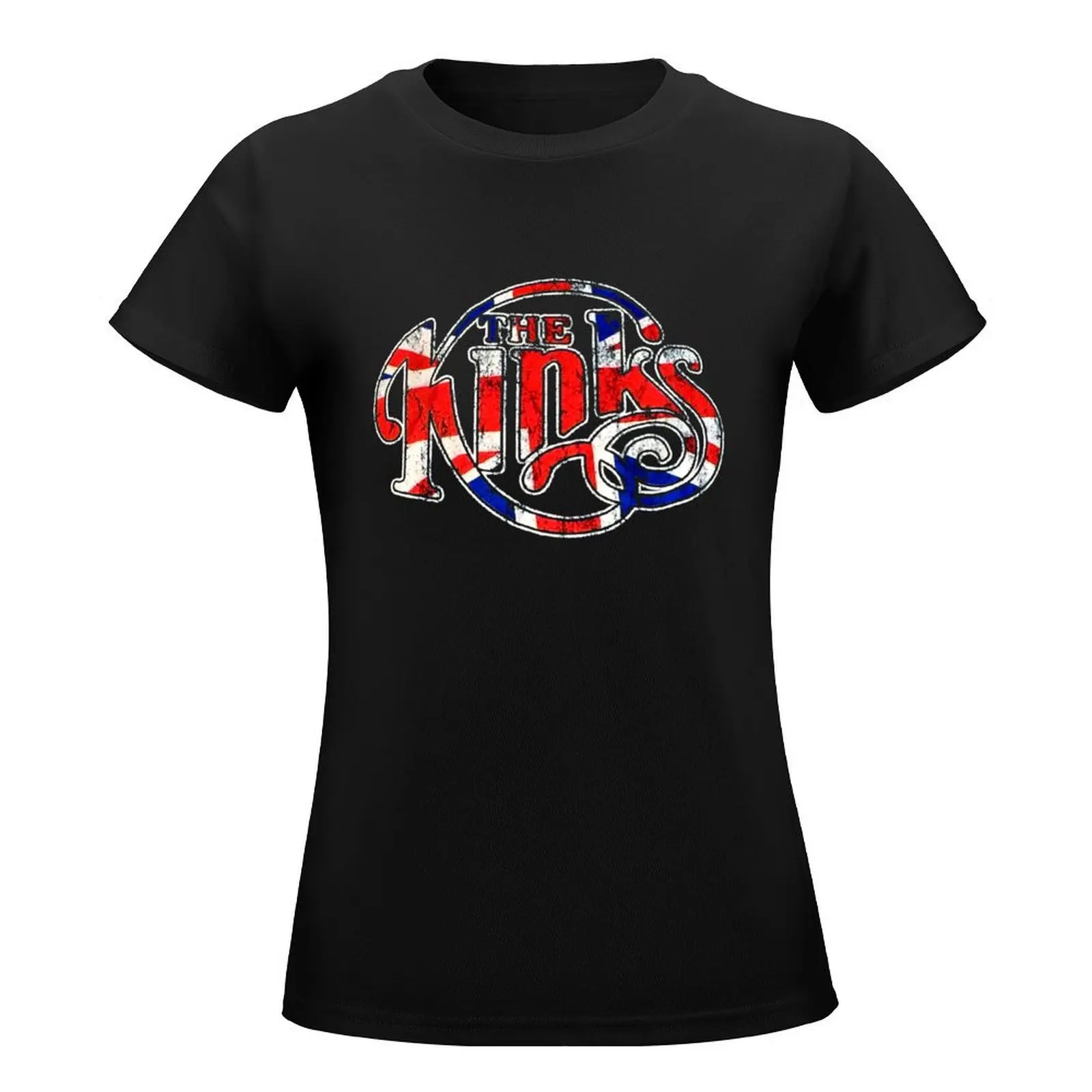 The Kinks Band Flag Art T-Shirt funny cute tops graphics Women clothing