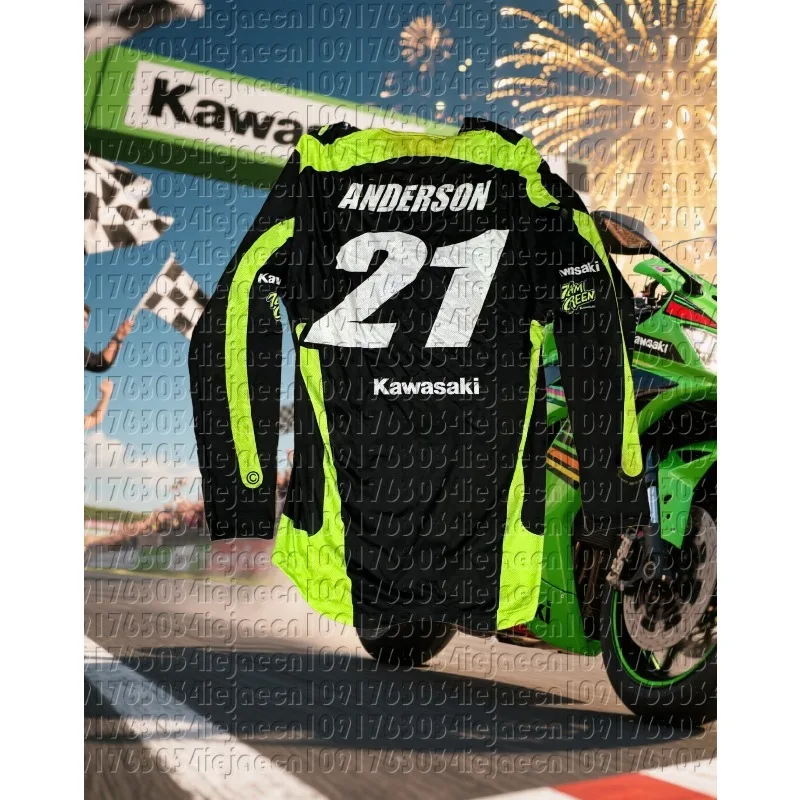 

Kawasaki Summer Outdoor Sports Trendy Quick Drying Breathable Motorcycle Long Sleeved Thin Sport Comfortable Long Sleeved Shirt