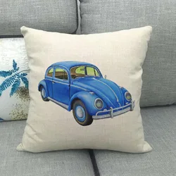 Taie d'Oreiller en Aquarelle de 45cm, Design Unique de Voiture, Non Autorisé, Adapté à la Famille, Chambre à Coucher, Hôtel, Décoration