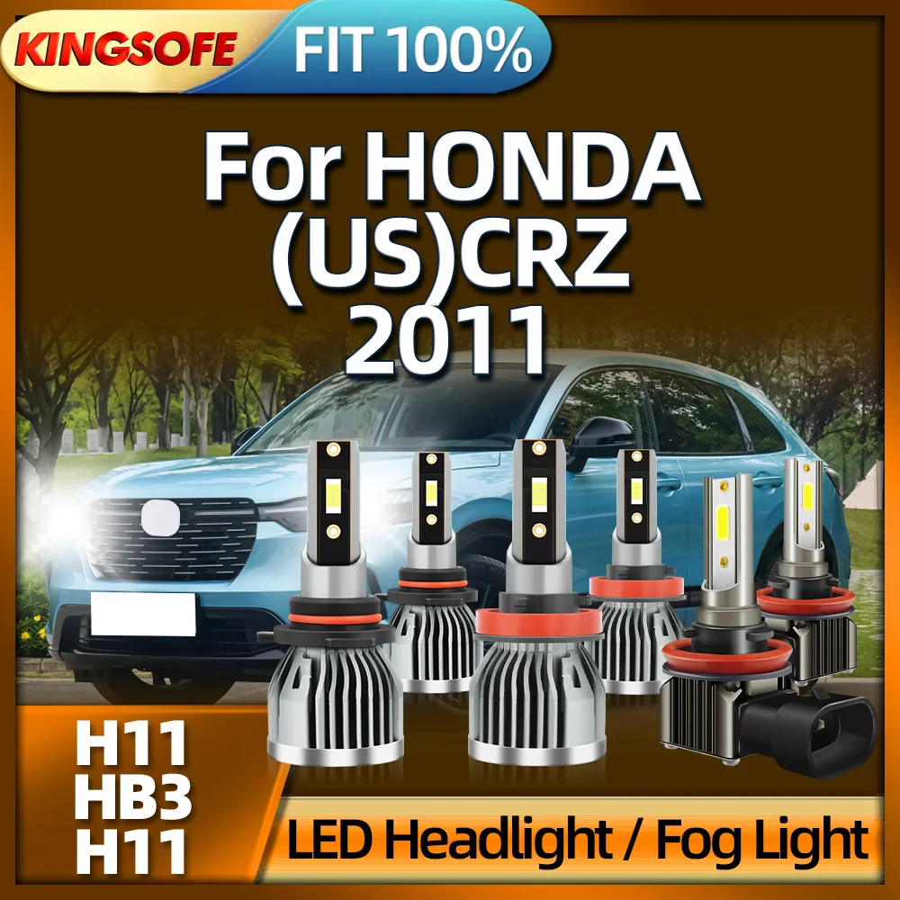 

For HONDA (US) CRZ 2011 180W Car Headlight H11 30000LM LED HB3 Bulb Auto Fog Light CSP Chip 6000K White Lamp 2/6Pcs