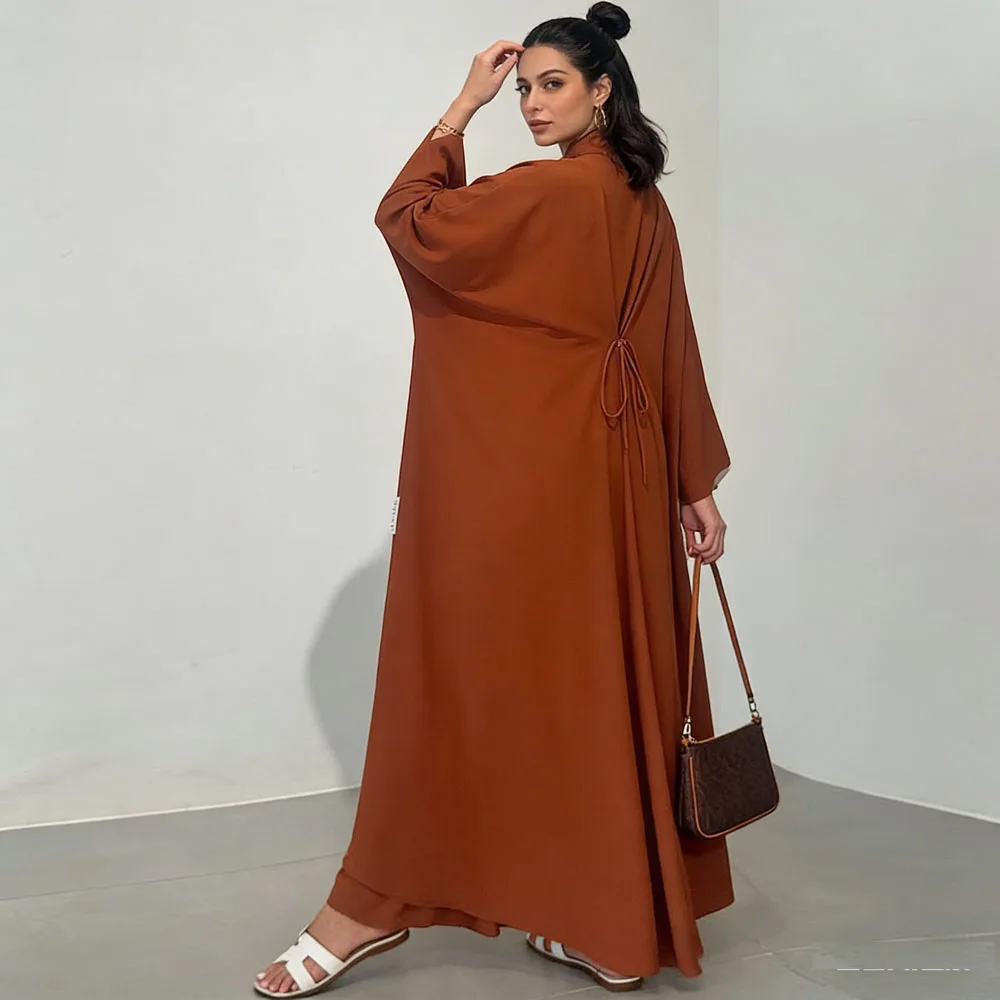

Eid Ramadan Dubai Kimono Abaya Outwear Open Batwing Sleeves Long Abayas Robes Cardigan Kaftan Loose Jalabiya Islamic Clothing
