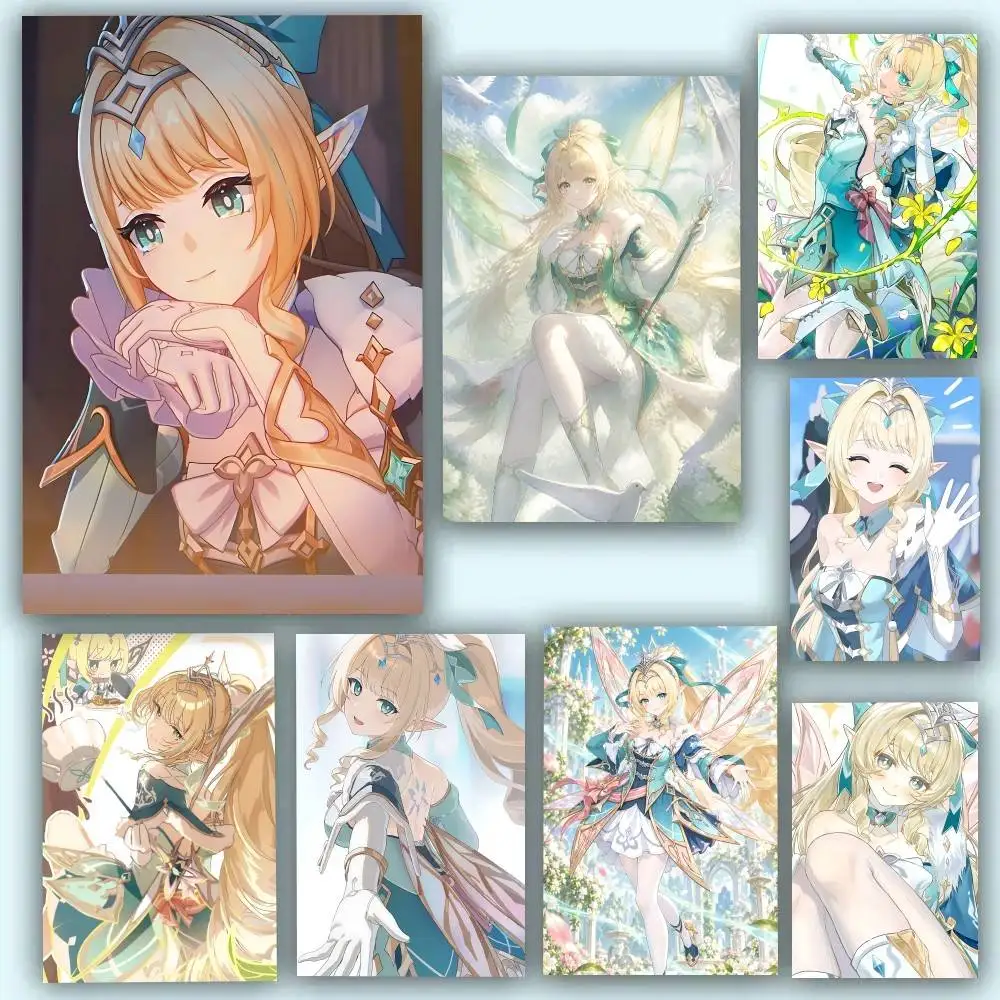 Game Genshin Impac Vesna Strivozha Posters Self Adhesive Waterproof Ideal For Living Room Bedroom Bar Decoration
