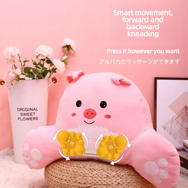 

Electric cartoon massage pillow cervical massage waist and abdomen back massager multifunctional household plush cushion pillow
