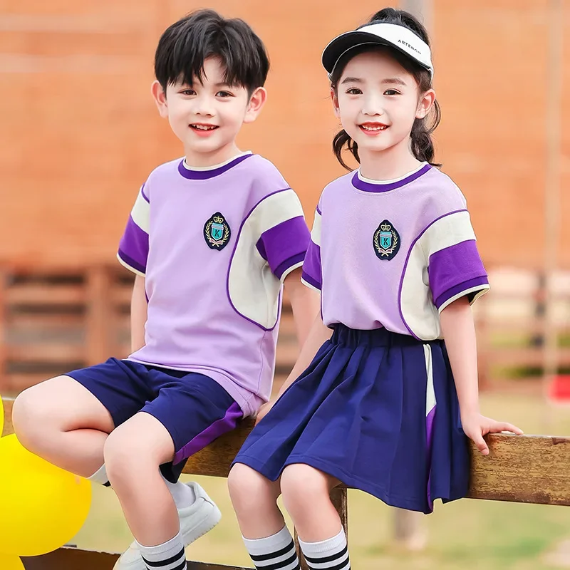 Uniforms Children's Sports Meet Performance Class Uniforms Primary School Uniform  Summer Short-sleeved T-shirts Kindergarten