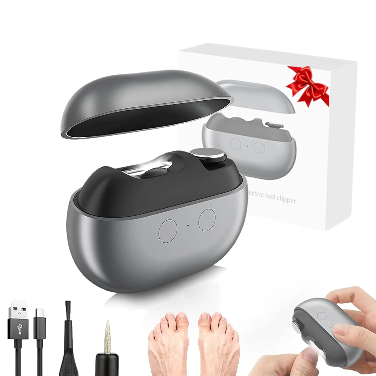 

Easy Clip Nail Clippers,Electric Nail Clippers for Seniors,Upgraded 3 in 1 Automatic Electric Toenail Clippers for Thick Nails,