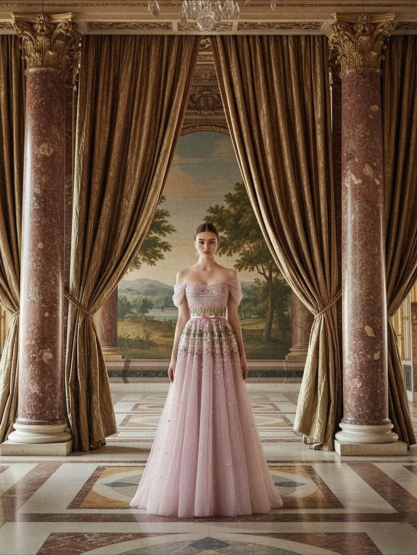 تصميم جديد مثير قبالة الكتف زهرة الجنية مساء اللباس الأنيق المتدرج تول ألف خط فستان الأميرة مع وشاح القوس