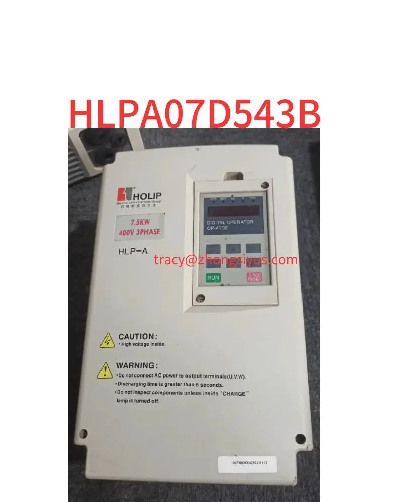 Used a series frequency converter 7.5 kw, HLPA07D543B, function package