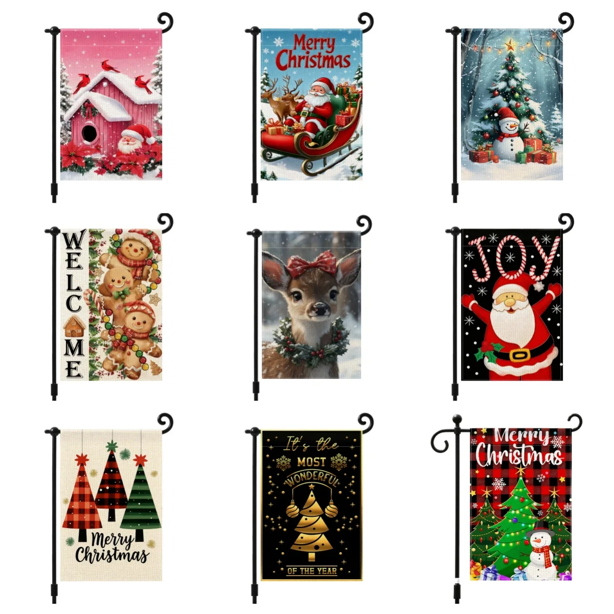 Christmas gingerbread Garden Flag 12x18 Inch Double Sided for Courtyard Outdoor Welcome Flag Decoration (Excluding flagpole)