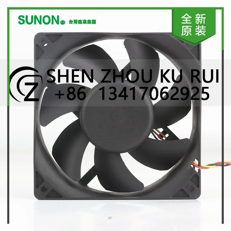 Original Sunon 5V 12V 24V DC 48V 10.6W AC EC 12038 120X120X38MM 12CM large air fan Chassis three wire PMD4812PMB3-A cooling fan