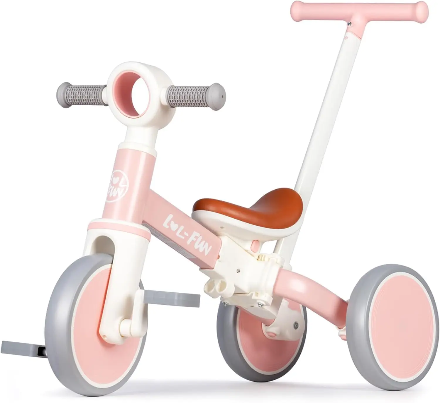Tricycle pour tout-petits de 1 à 3 ans, vélo d'équilibre 5 en 1 pour bébé, garçons et filles de 2 ans avec poignée de poussée de direction parent