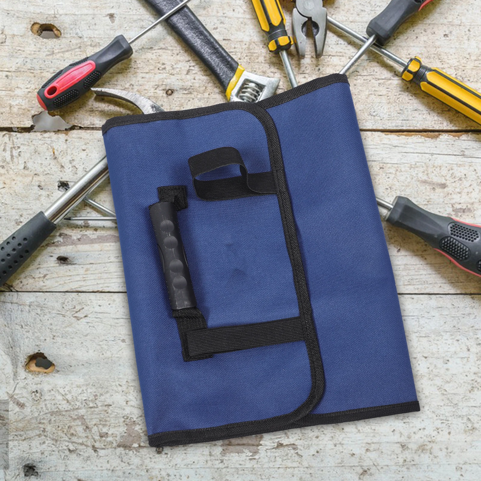 

Coil Hardware Storage Bag Electrician Wrench Organizer Portable Roll Up Tool Pouch Durable Oxford Cloth Zipper Car-Friendly Hand