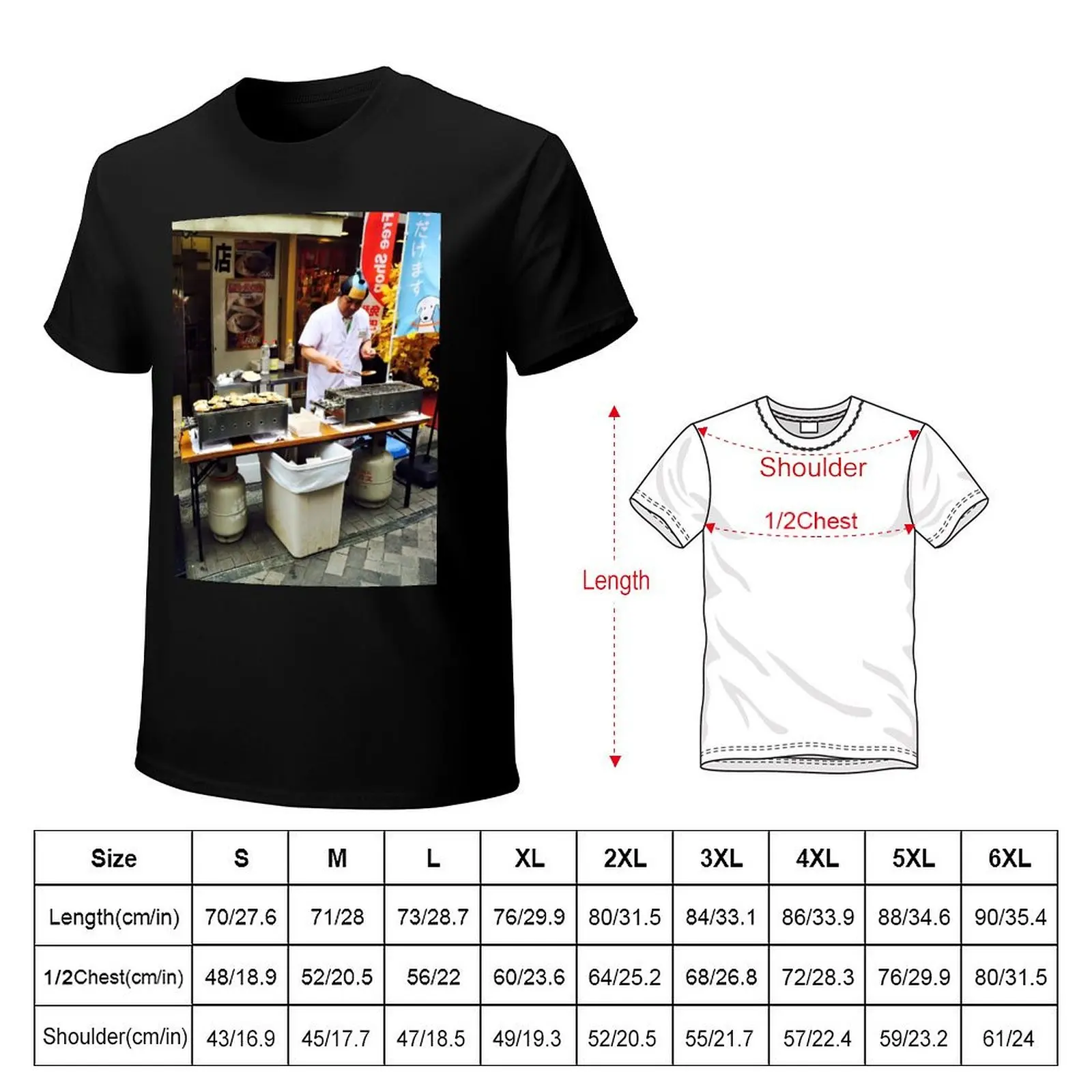 Osaka Street Food T-Shirt oversized anime aesthetic clothes plus size clothes heavy weight t shirts for men