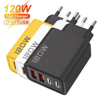 120W Multi Ports USB Charger Type C Mobile Phone Charger Adapter Fast Charging For iPhone Samsung Xiaomi EU/US Plug Wall Charger
