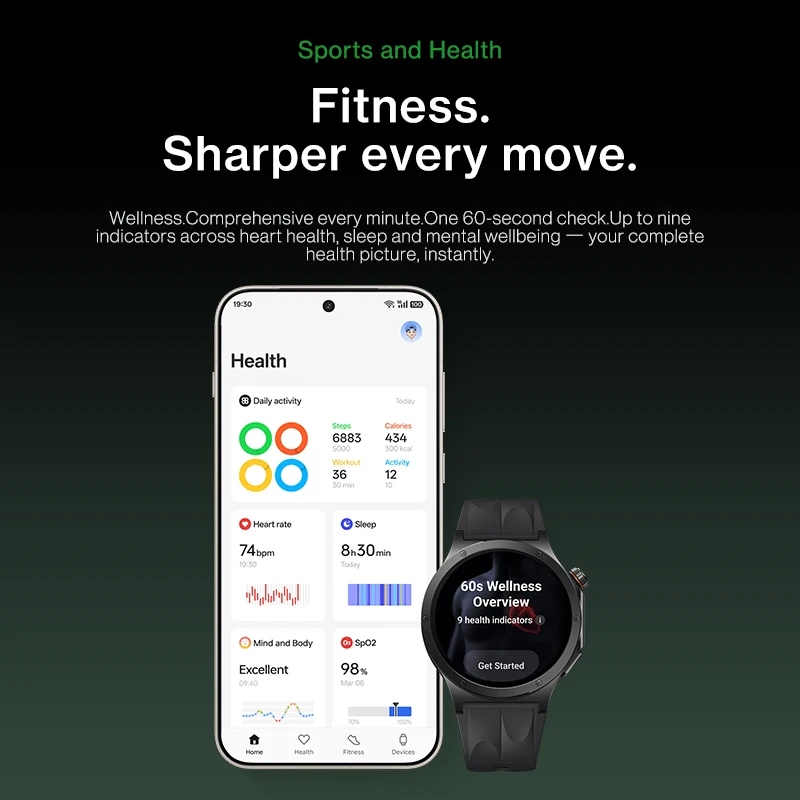 Versión global del reloj inteligente OnePlus Watch 4, 1,5 pulgadas, Wear OS by Google, Snapdragon W5, hasta 16 días de autonomía, Google Wallet 6