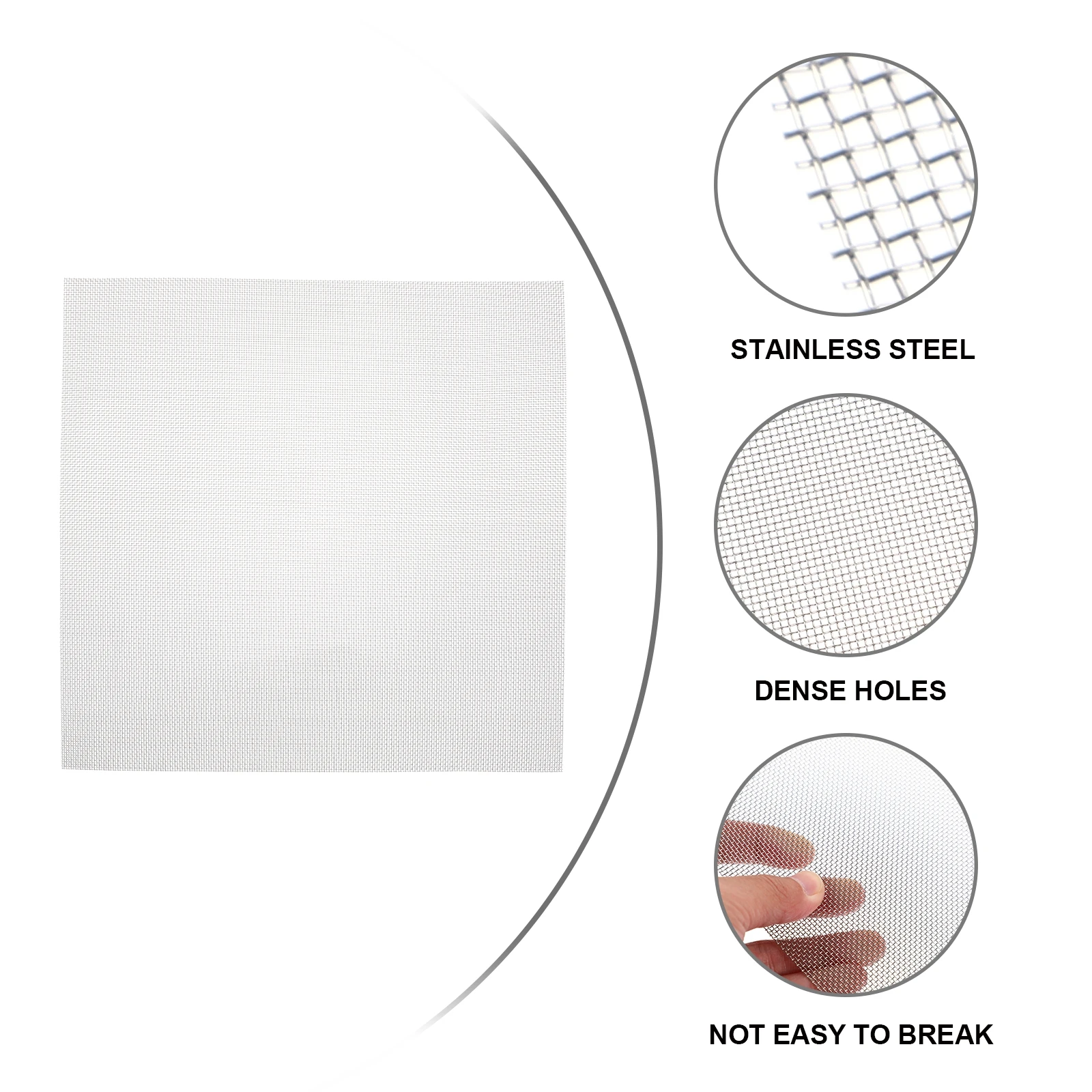 

2 pcs Stainless Steel Woven Wire Sheets Rust Proof Corrosion Resistant Metal Mesh For Weep Hole Proofing Mesh Tool Parts