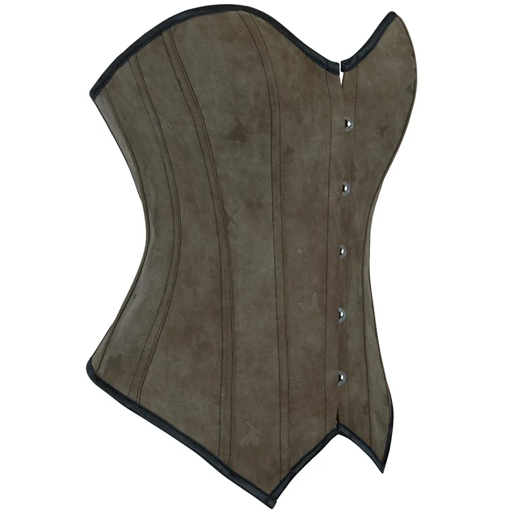 Retro Mittelalterliches Damen-Wildleder-Korsett-Oberteil Vintage Viktorianische Piraten-Damenweste Renaissance Cosplay Piraten-Halloween-Crop-Weste – Detail 37