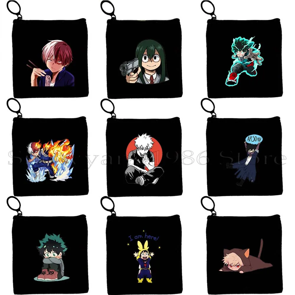 

Manga Deku My Hero Academia Todoroki Tsuyu Himiko Bakugo Genius Himiko Canvas Key Coin Purse Case Card Lipstick Bag Wallet Pouch