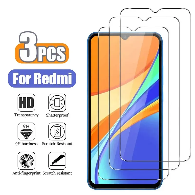 3Pcs Tempered Glass for Xiaomi Redmi Note 13 12 11 10 8 Pro 11S 10S 9S Screen Protector for Redmi 12C 13C 10C 9C 9T 9A 10A Glass