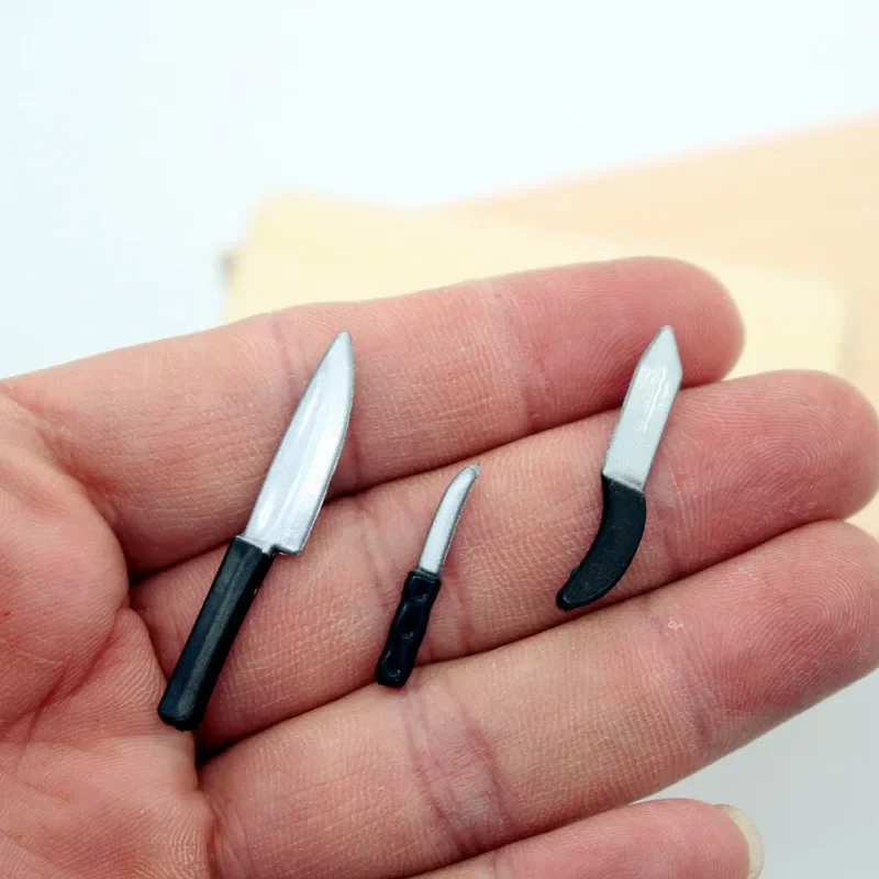 1set Mini Kithcen Tools Knives Cutting Board Dollhouse Model Food BJD Peripheral Kitchen Scale Scene Home Decor Doll Accessories