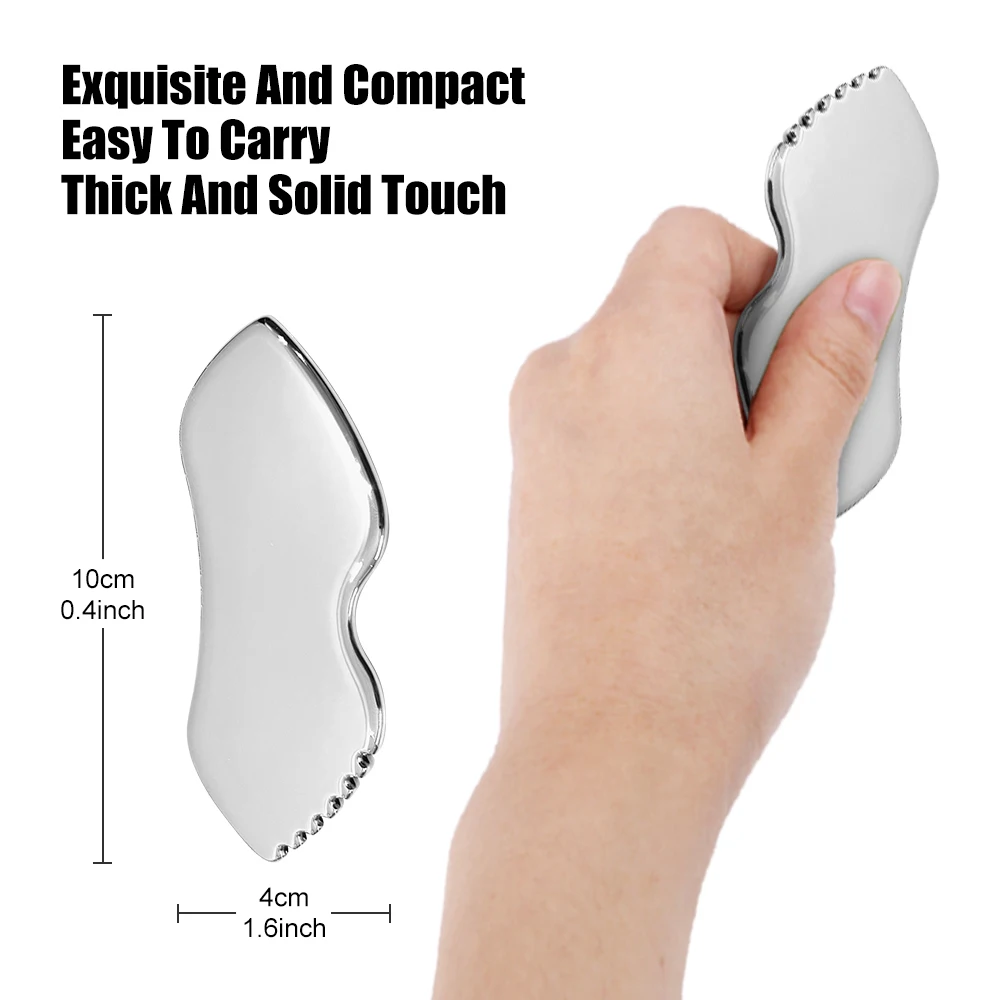 Stainless Steel Eye Massager Skin Scraping Guasha Scraper Gua Sha Board Body Neck Back Muscle Massage Face Lifting Skincare Tool