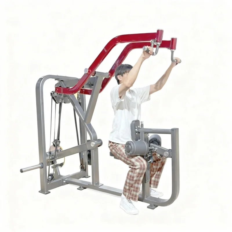 High Quality Iso-Lateral Front Lat Pulldown Gym Machine for Back Extension and Front Lat Pulldown Plate Load Selection