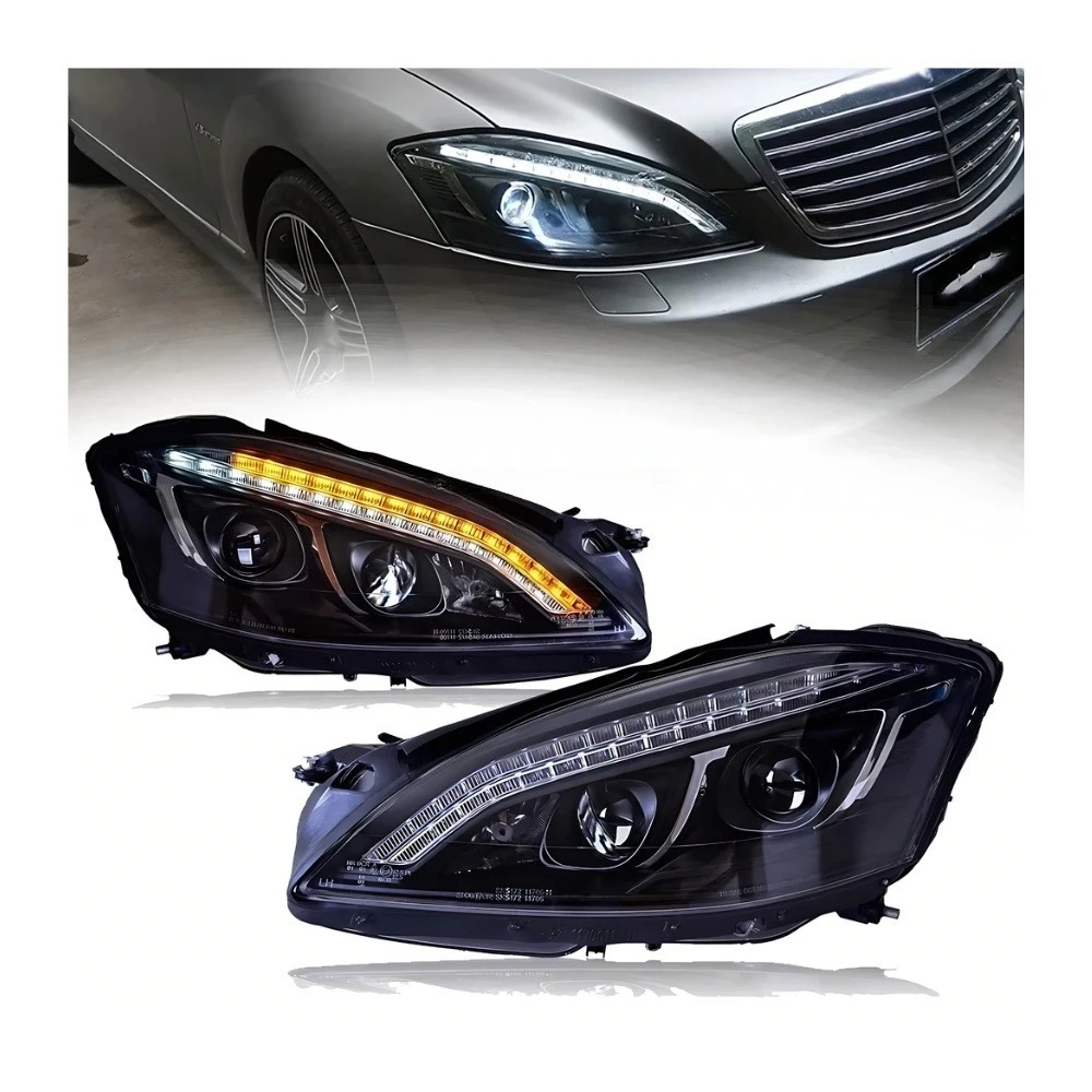 

W221 Headlights S350 S500 S600 2006-2008 S Class DRL LED Upgrade Turn Signal Head Lamp Modified Signal Auto Accessories for Benz