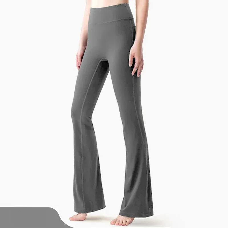 Novo outono inverno yoga esportes bell-bottoms calças térmicas de cintura alta treino correndo street wear casual calças de perna larga