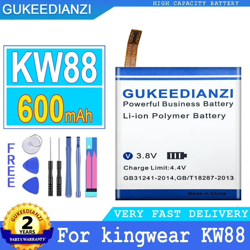 

600mAh GUKEEDIANZI Battery For kingwear Smart Watch KW88 Pro Big Power Bateria