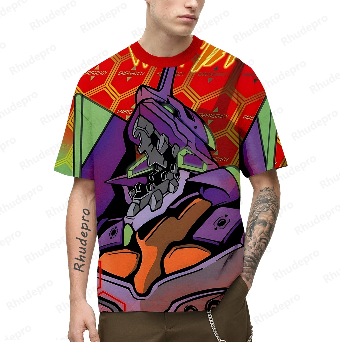 Camiseta Neon Genesis Evangelion masculina, cosplay streetwear, tops de manga curta, roupas novas, roupas da moda, presente, Y2k, 2024