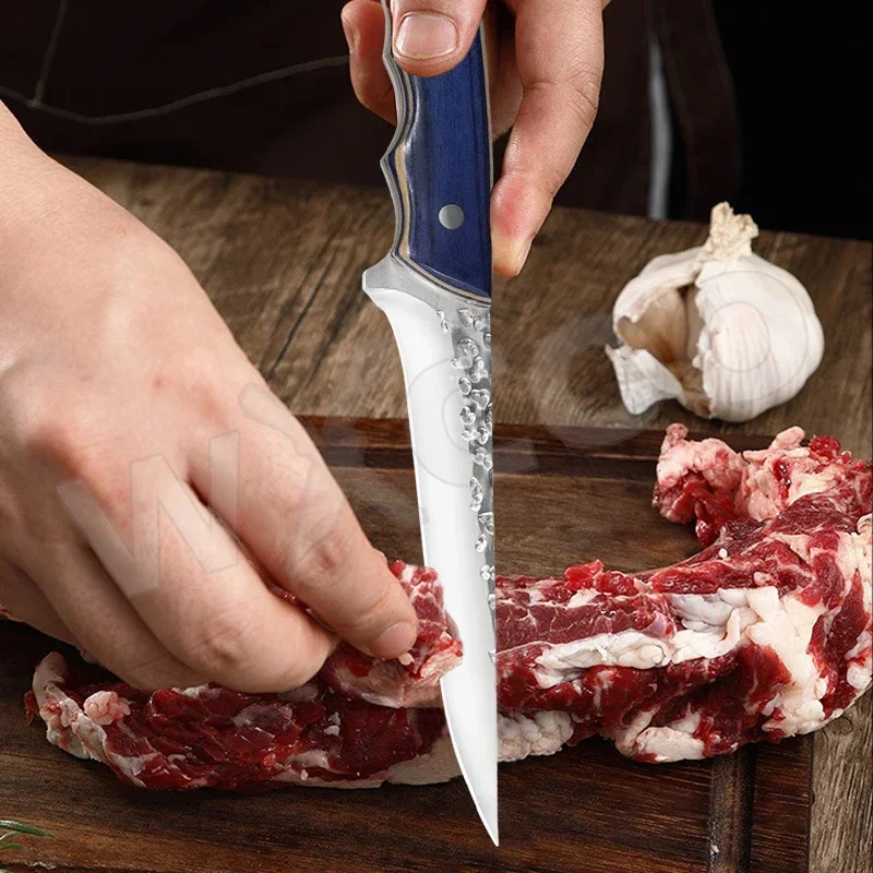 Coltello da cuoco da cucina forgiato giapponese professionale 5 cr15mov in acciaio inossidabile carne pesce frutta fetta disossare macellaio mannaia coltelli per barbecue