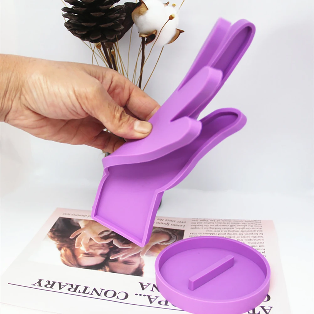 

Hand Shape Jewelry Display Mold Silicone Craft DIY Epoxy Casting Holder Reusable Flexible Long Life Resistance