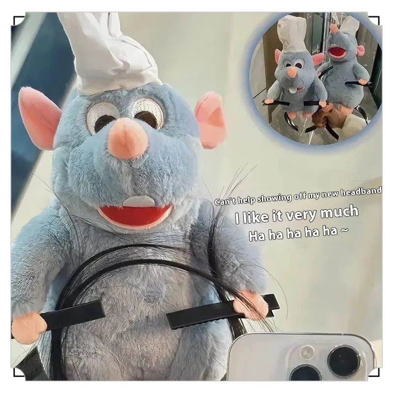 

Повязка на голову Disney Ratatouille, товары в стиле аниме, кавайная повязка на голову с мультяшной куклой, французская заколка для волос с широкими краями, повязка на голову, подарок для игрушечной девушки