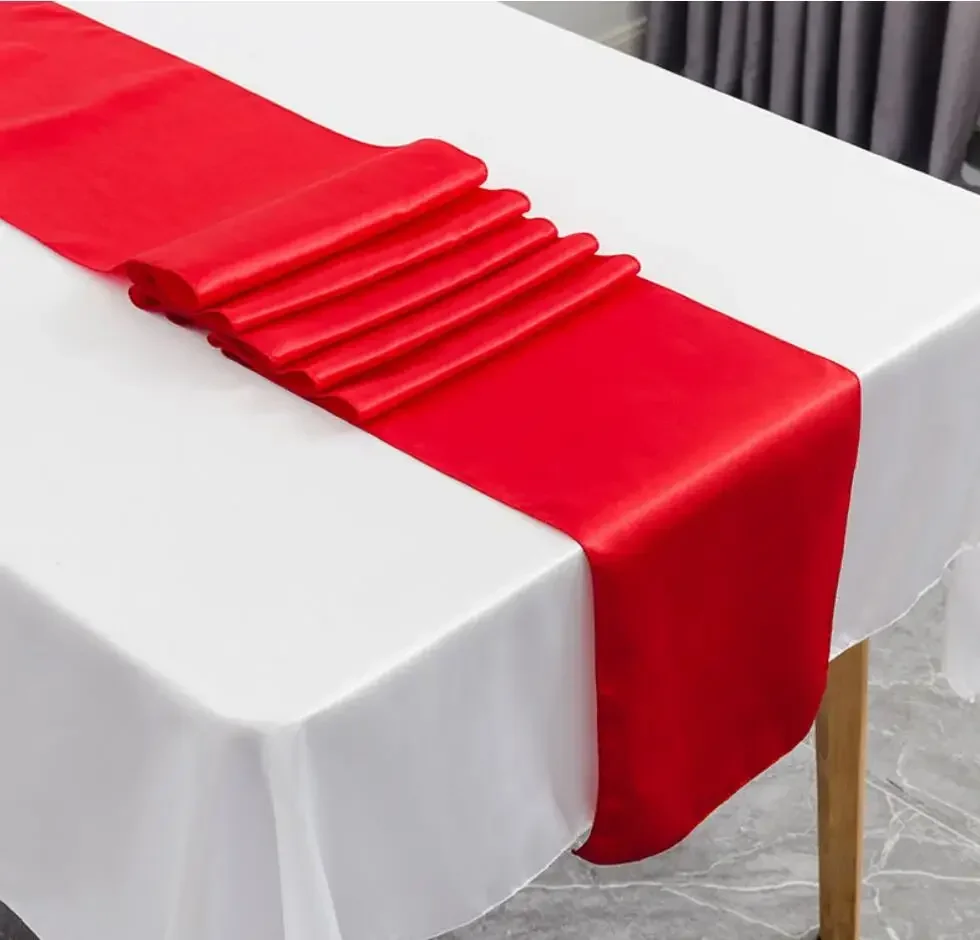 Satin Table Runner Wedding Decoration For Modern Birthday Party Hotel Show Banquet Luxury Design Nice Pattern Wholesale