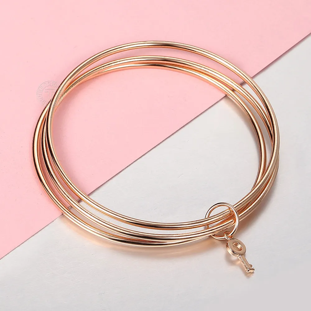 585 Rose Gold Color Bracelet Link Chain for Women Girl Wristband Wedding Jewelry Clearance Low Price CB56